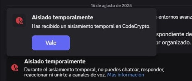 Momento en que fui expulsado de Discord